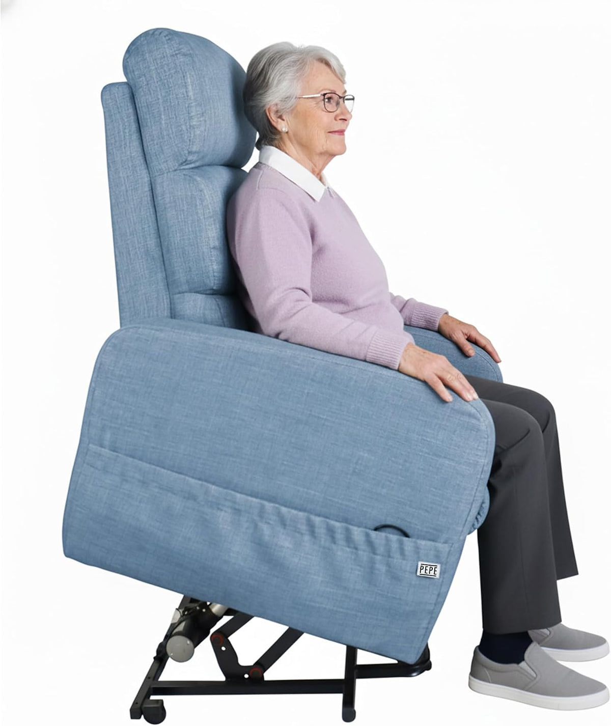 Power Lift Recliner Chair for Elderly, Blue, Medium Size