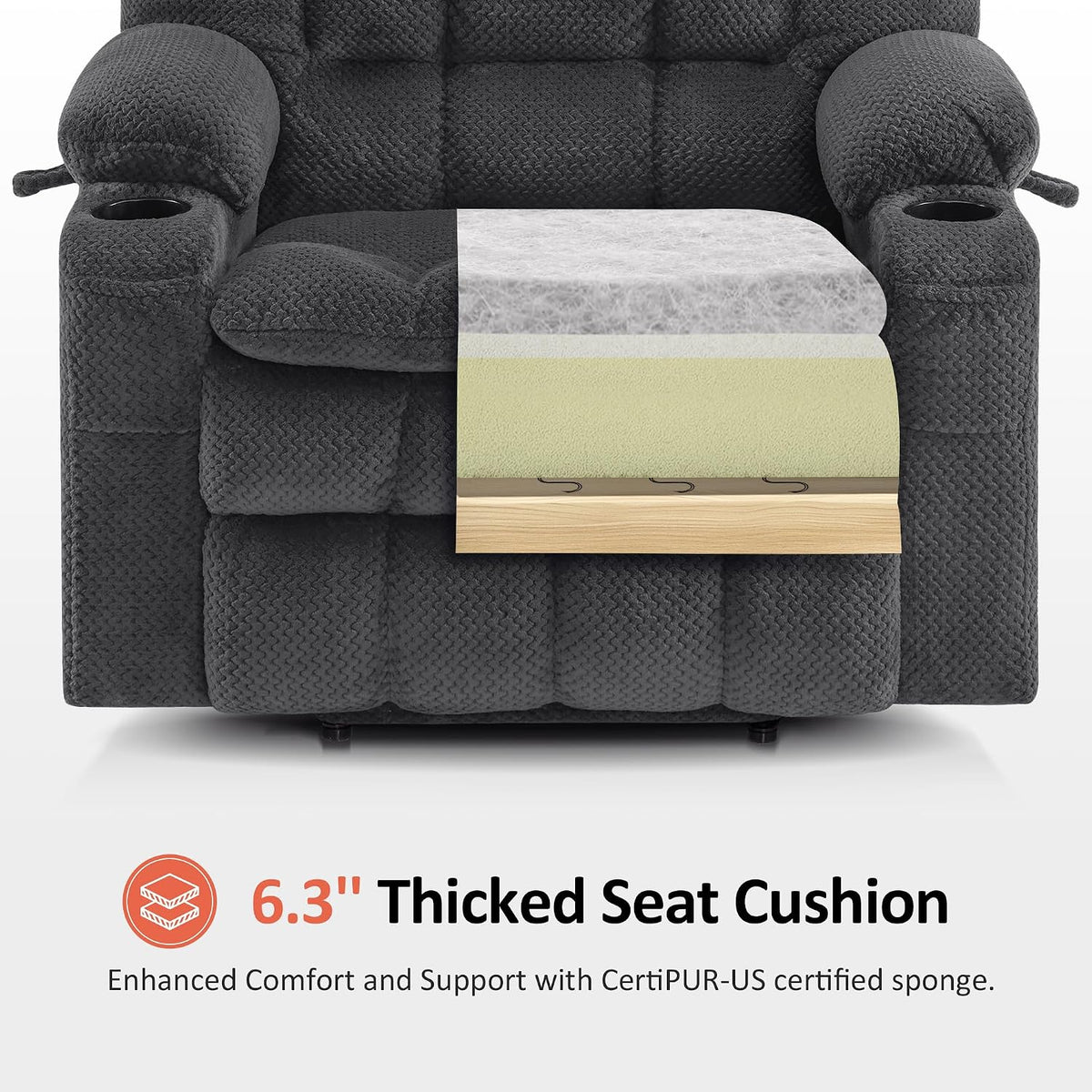 Oversized Dual Motor Power Lift Recliner Chair for Elderly R7891
