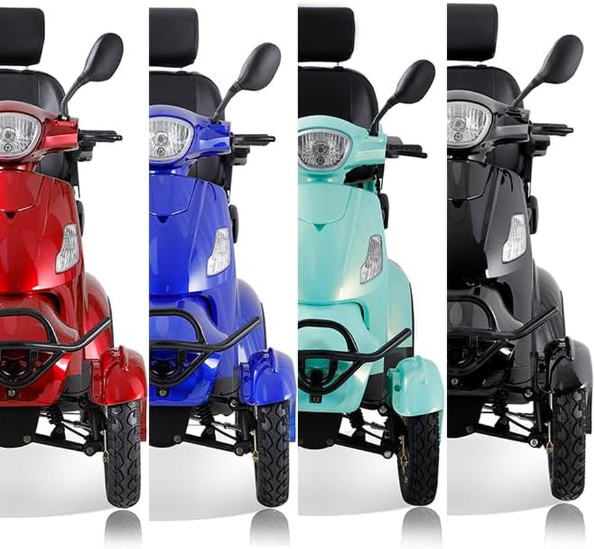 Mobility Scooters for Seniors & Adults 500Lbs Capacity - 800W All Terrain Electric Powered Mobility Cart - Heavy Duty Mobility Scooter for Elderly W/Charger Remote Keys (Red)
