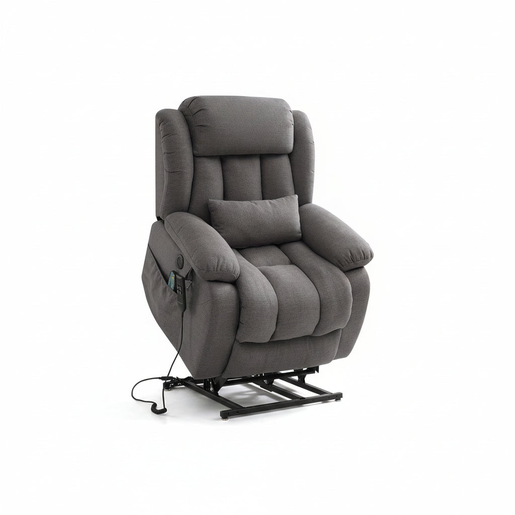 Infinite Position Lay Flat Power Lift Recliner Chair for Elderly, Grey
