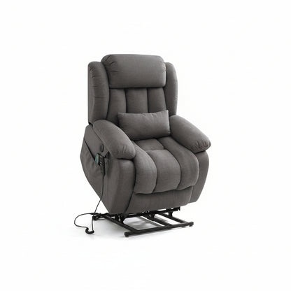 Infinite Position Lay Flat Power Lift Recliner Chair for Elderly, Grey