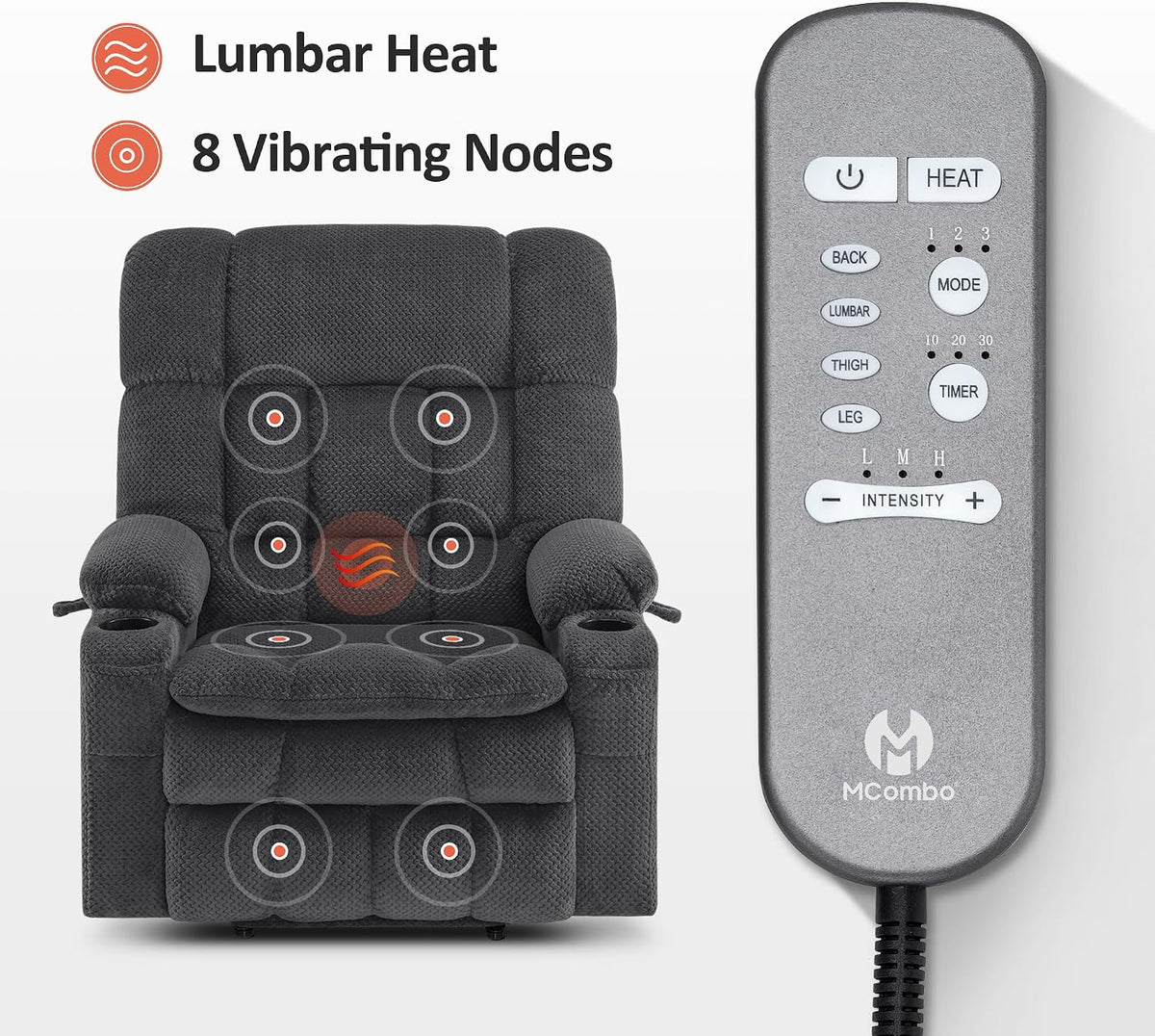 Oversized Dual Motor Power Lift Recliner Chair for Elderly R7891