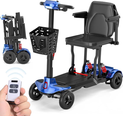 4-Wheel Auto-Folding Mobility Scooters for Seniors Adults,40Lbs Lightweight