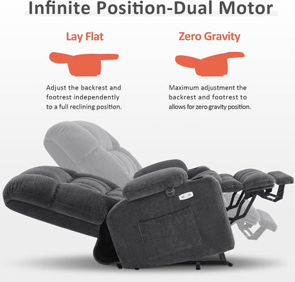 Oversized Dual Motor Power Lift Recliner Chair for Elderly R7891