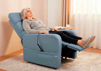 Power Lift Recliner Chair for Elderly, Blue, Medium Size